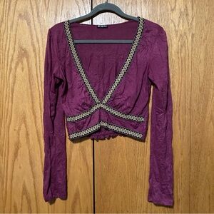 💜 Plum Long Sleeve Bolero Top 💜